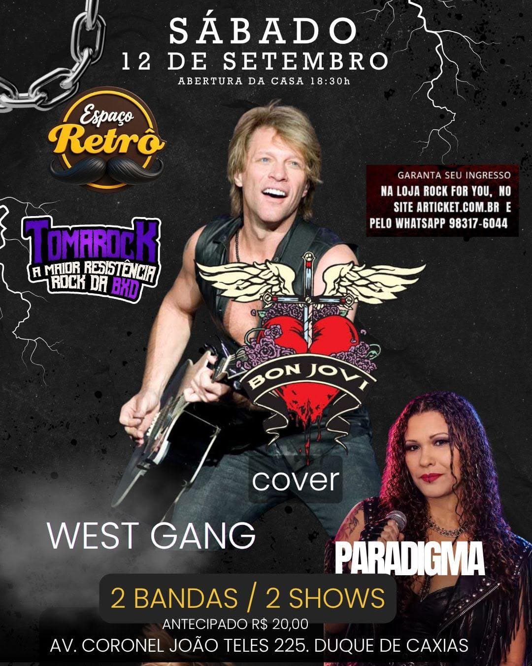 Flyer de West Gang e Paradigma
