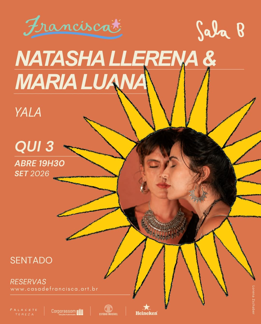 Flyer de Natasha Llerena e Maria Luana