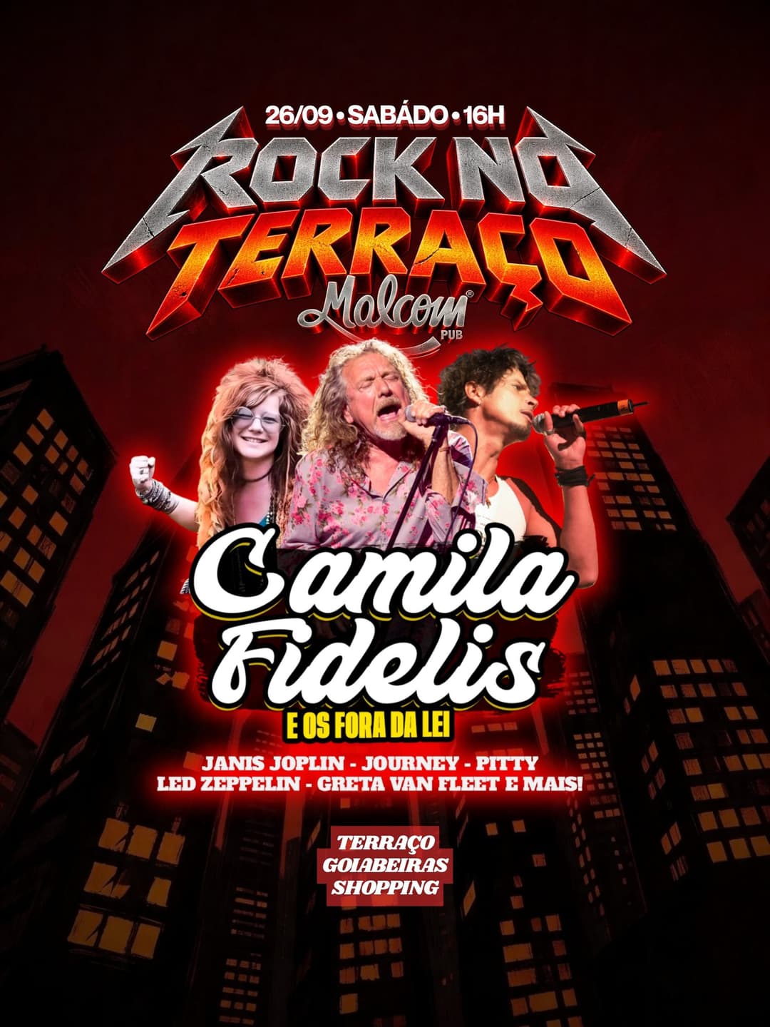 Flyer de CAMILA FIDELIS E OS FORA DA LEI