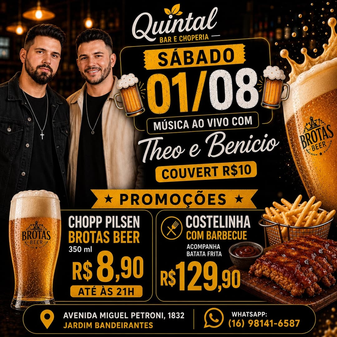 Flyer de Theo e Benício