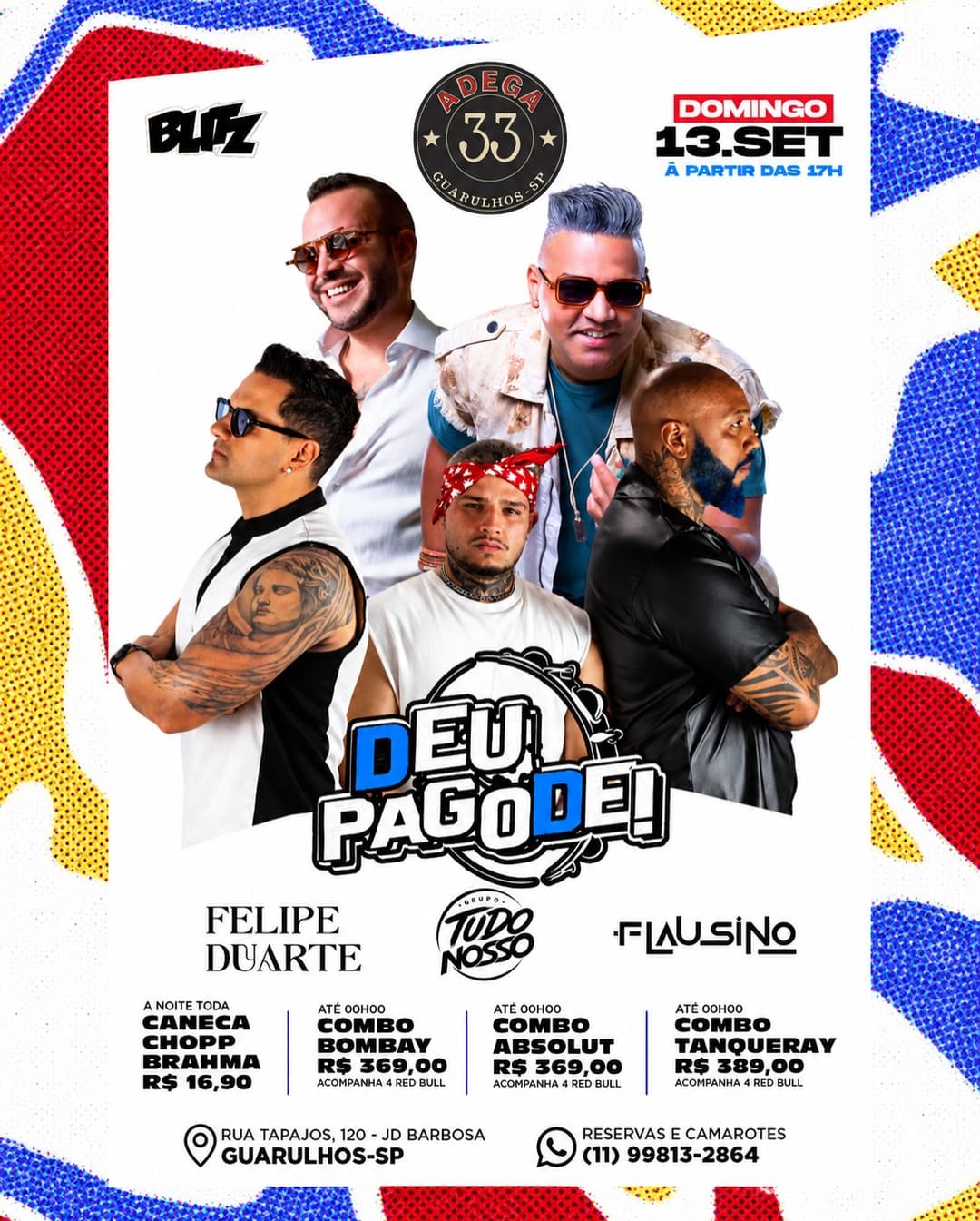 Flyer de Paulo Flausino, Filipe Duarte e mais 2 artistas