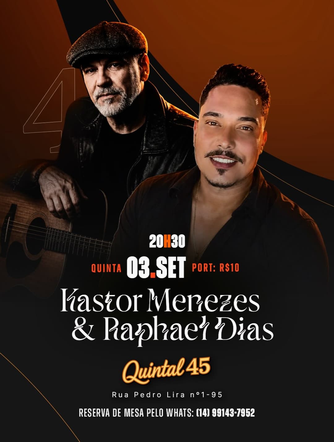 Flyer de Kastor Menezes e Raphael Dias