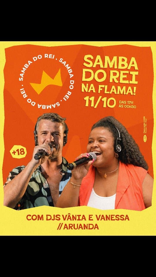 Flyer de DJs Vânia e Vanessa e Aruanda