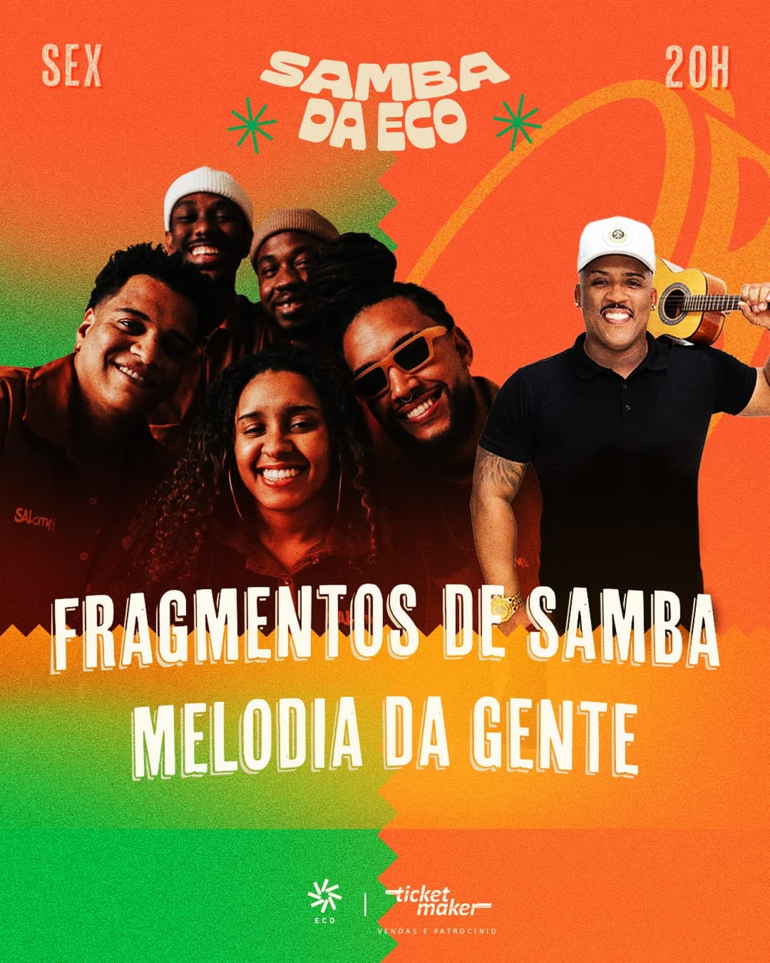 Flyer de F R A G M E N T O S, MELODIA DA GENTE 🪕 e Samba da Eco