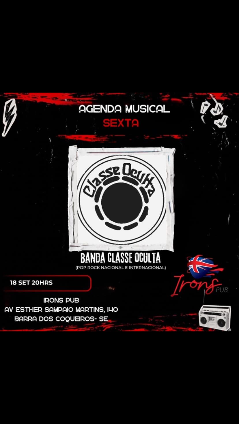Flyer de Banda Classe Oculta