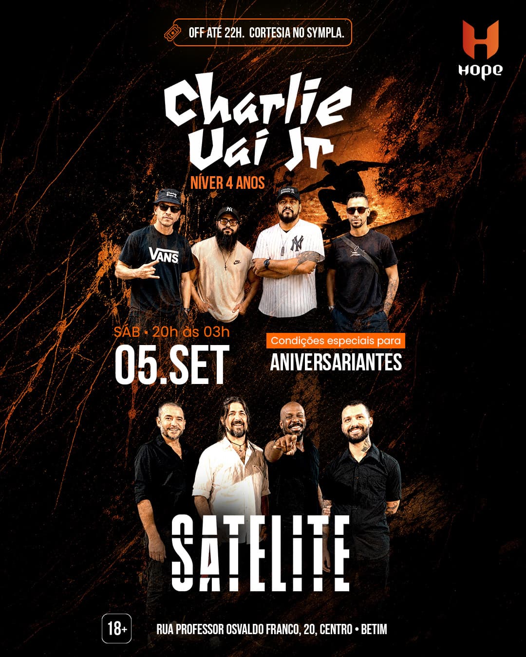 Flyer de Satélite e Charlie Uai Jr