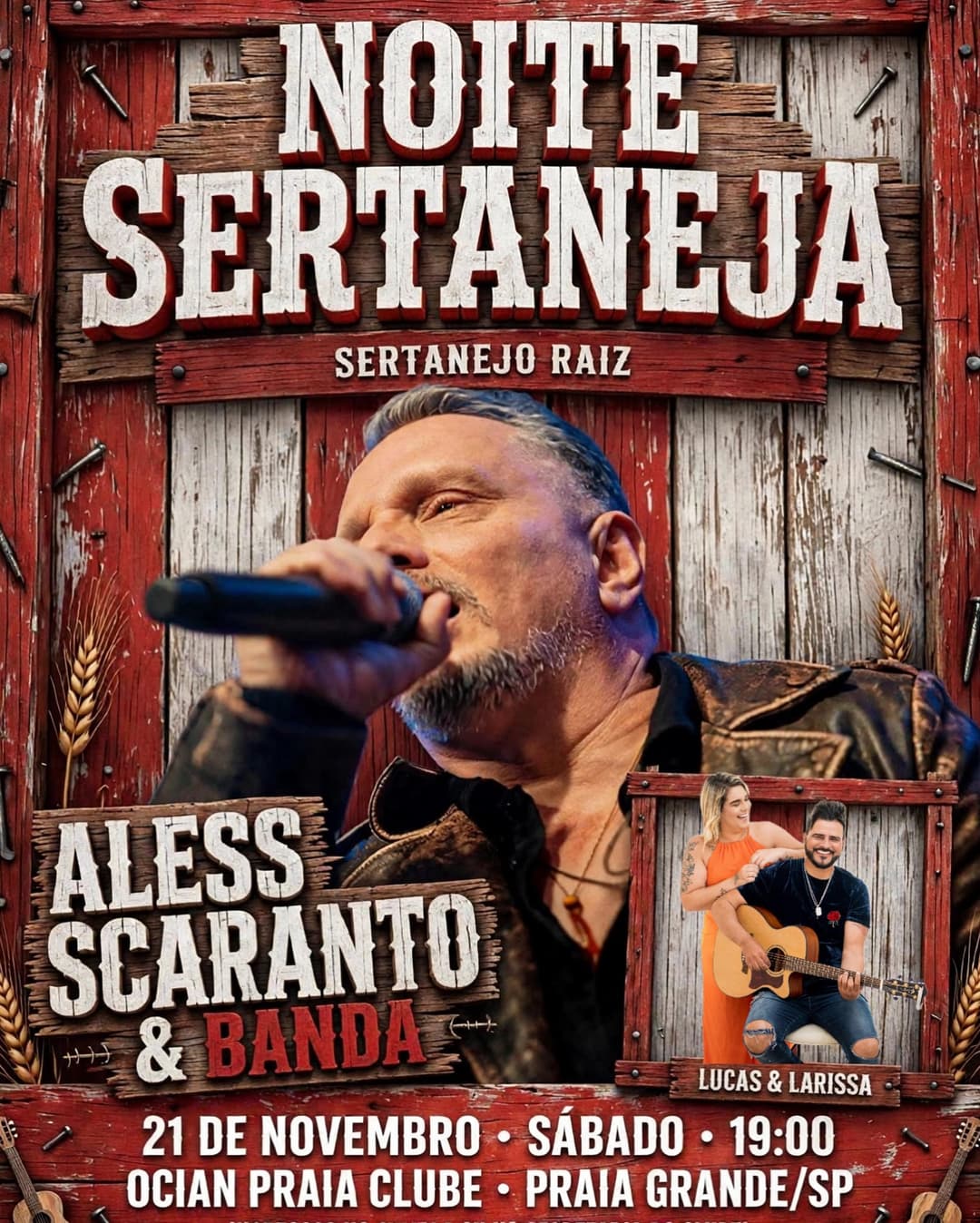 Flyer de Aless Scaranto e Lucas e Larissa
