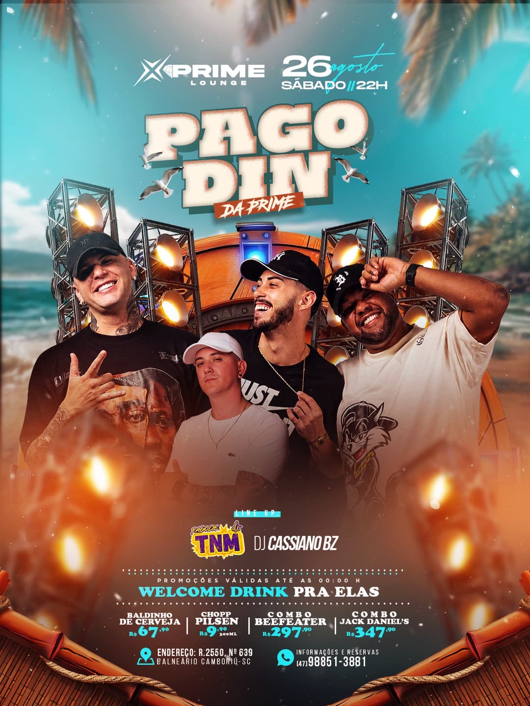 Flyer de Pagode do TNM e DJ Cassiano BZ