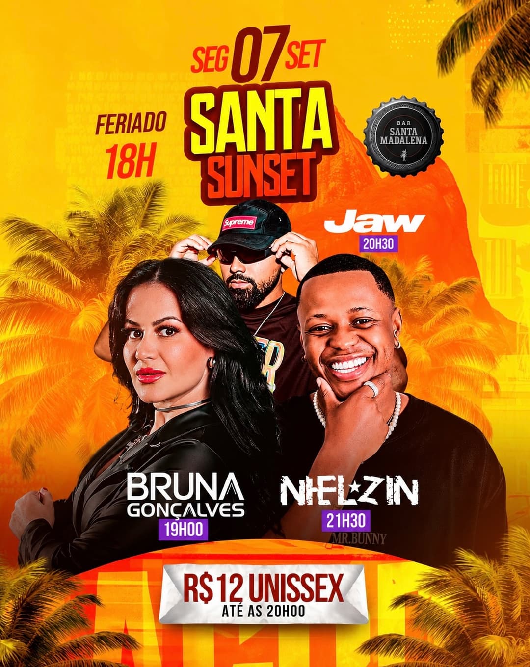 Flyer de Bruna Gonçalves, Jaw e Nielzin