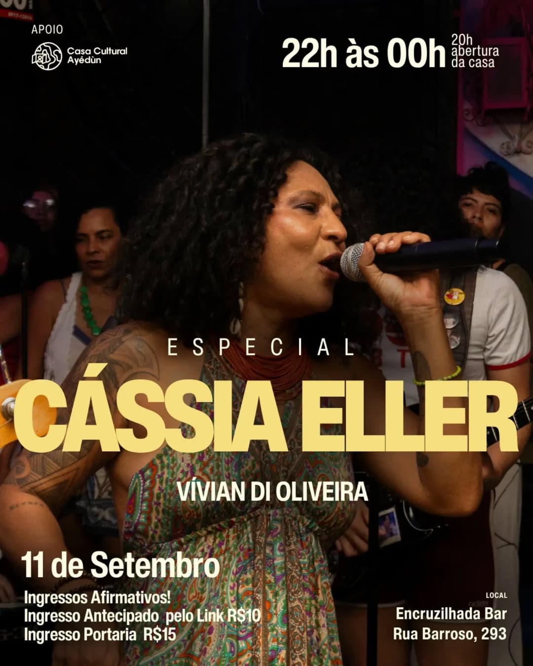 Flyer de Set África Brasil e Especial Cássia Eller