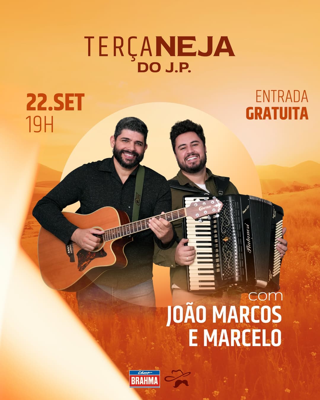 Flyer de Terçaneja do JP e João Marcos e Marcelo