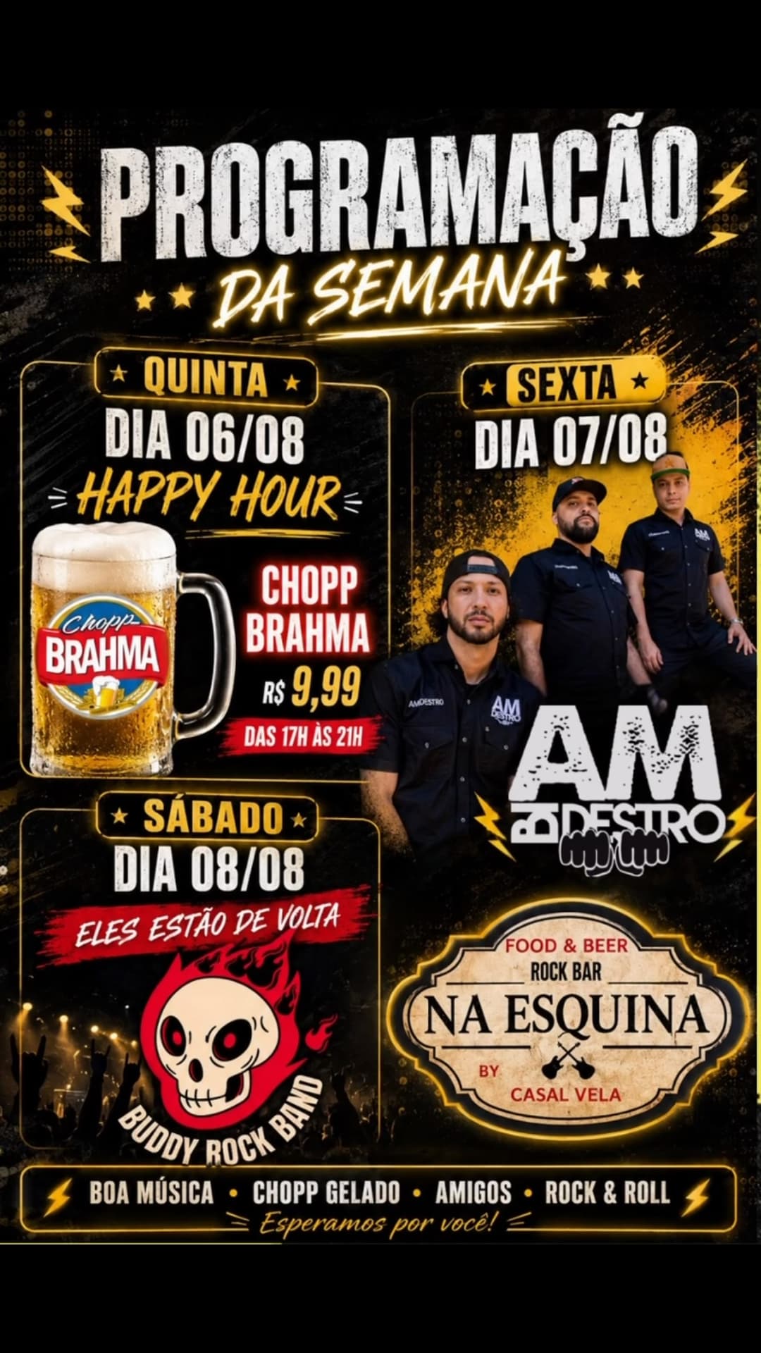 Flyer de AMBiDESTRO e Buddy Rock Band