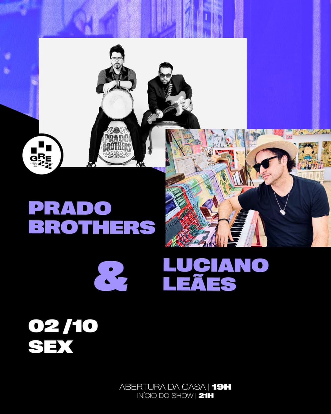 Flyer de Prado Brothers Band e Luciano Leães