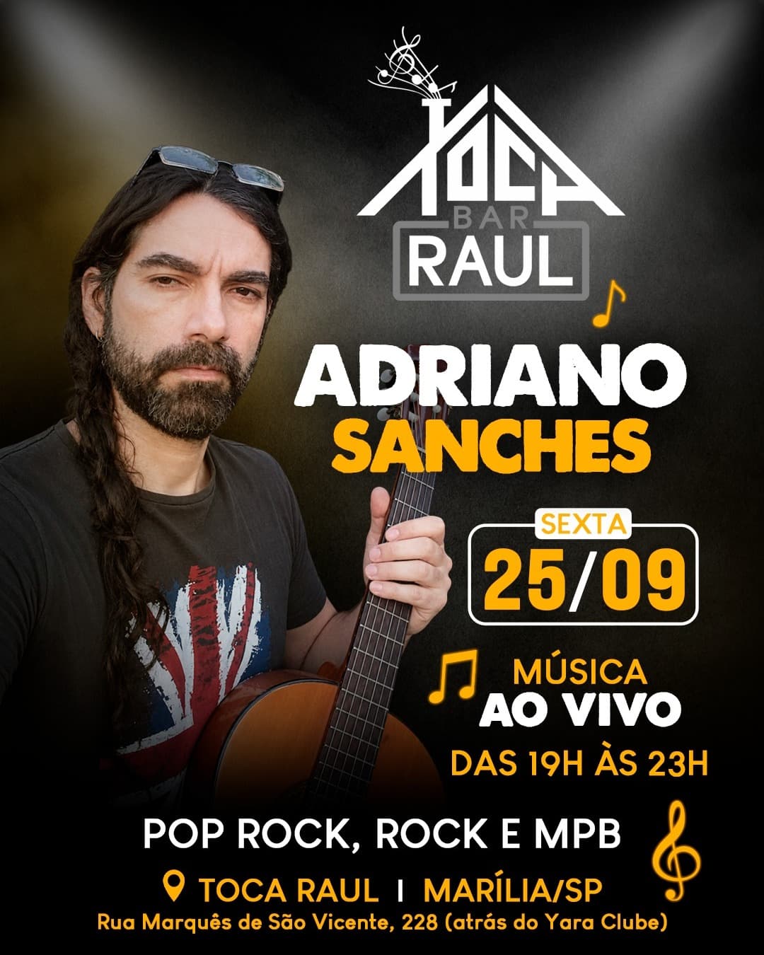 Flyer de Adriano Sanches