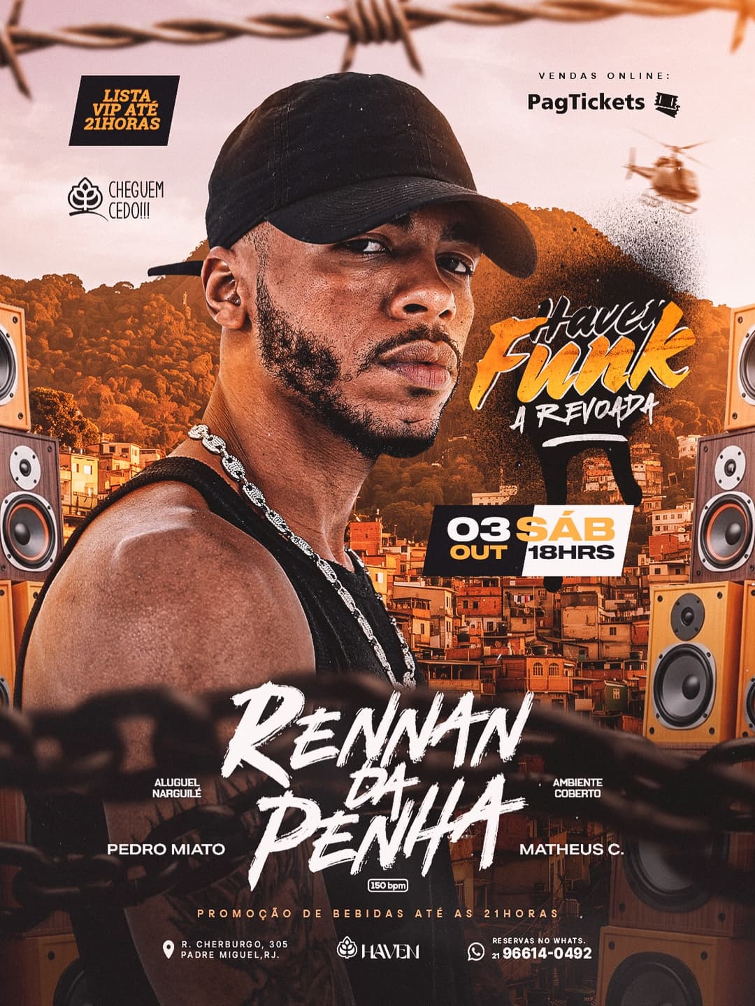 Flyer de DJ Renan da Penha, Pedro Miato e DJ Matheus Carvalho