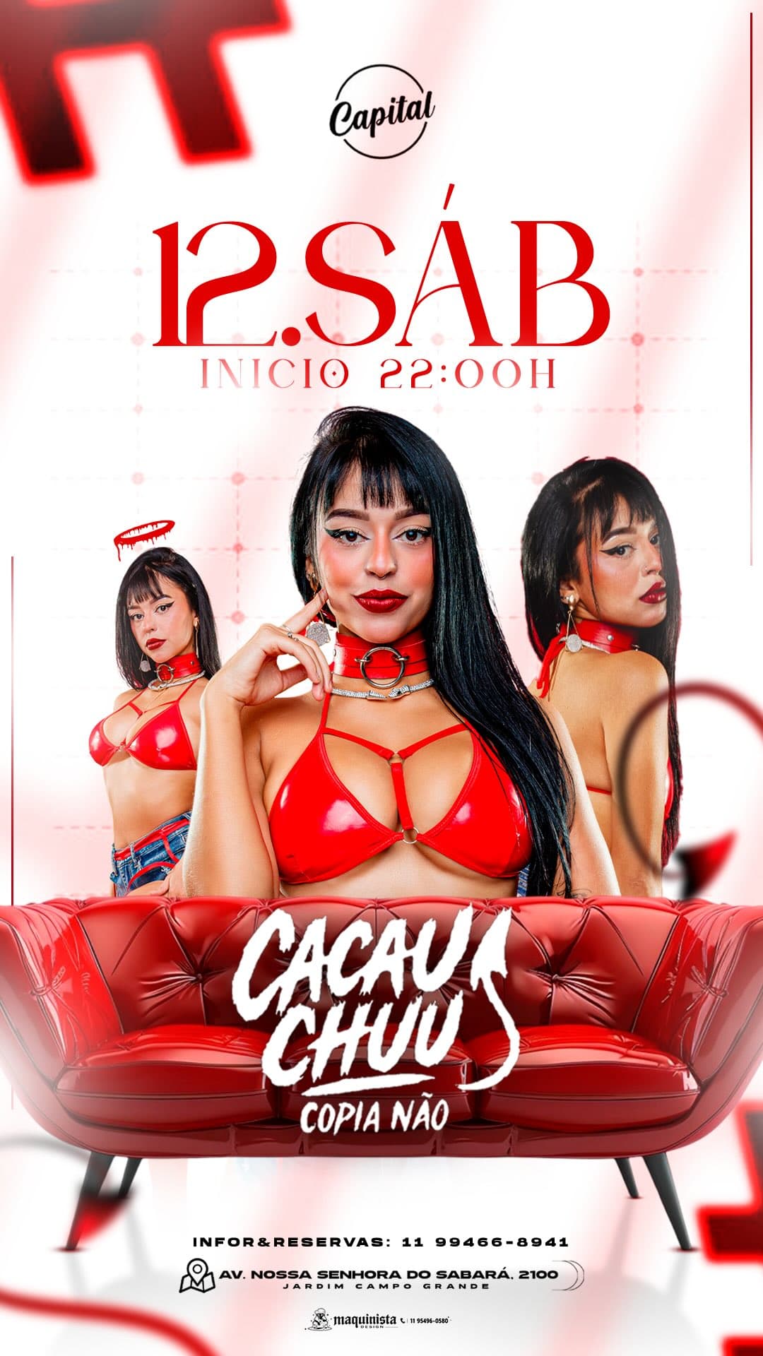 Flyer de Cacau Chuu, DJ Jhonatan e DJ Rodrigo SP