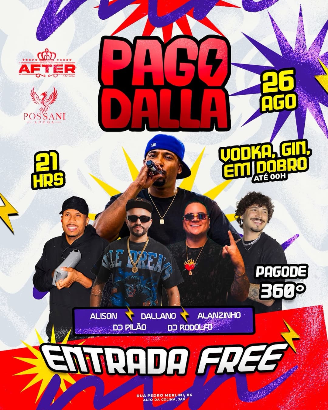 Flyer de Jhonatan Dallano, Alisson AS e mais 3 artistas