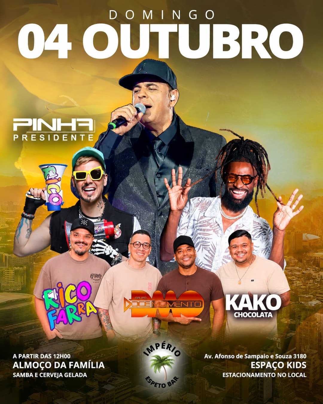 Flyer de Kayque Willian, Pinha Presidente e mais 2 artistas