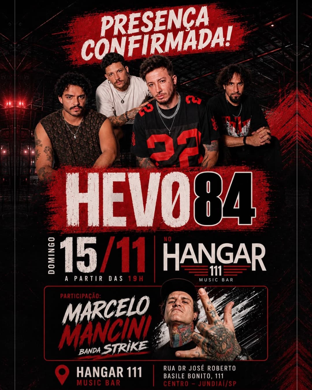 Flyer de Hevo84 e Marcelo Mancini