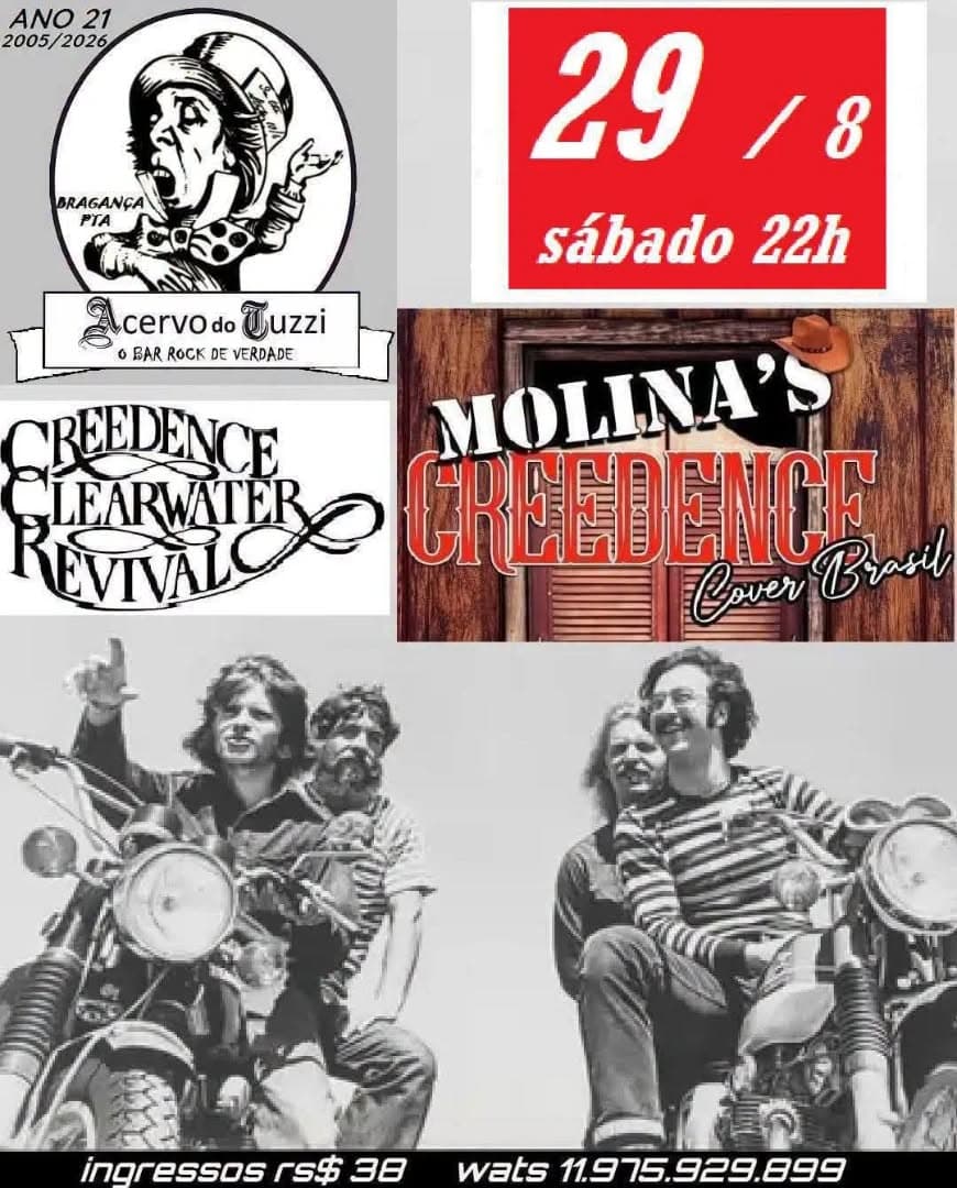 Flyer de Molina's Creedence Cover Brasil