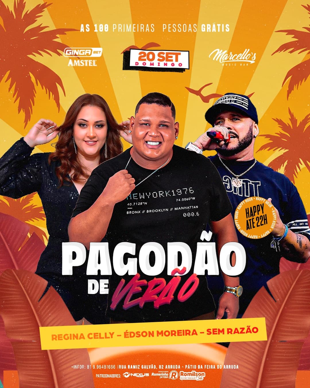 Flyer de Édson Moreira, SEM RAZÃO e Regina Celly