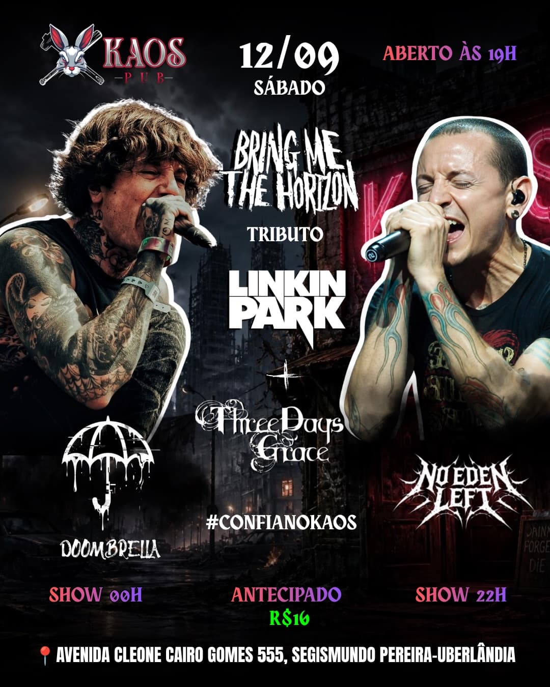 Flyer de No Eden Left e Doombrella