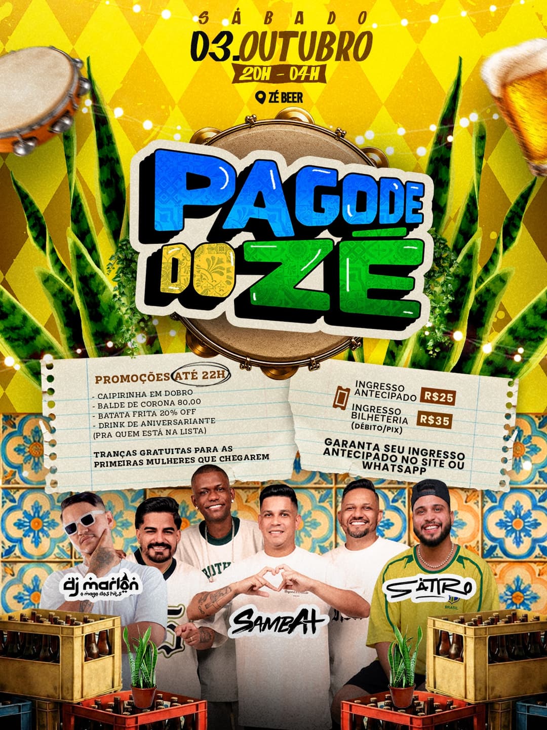 Flyer de Sátiro Freitas e DJ Marlon Dieckman