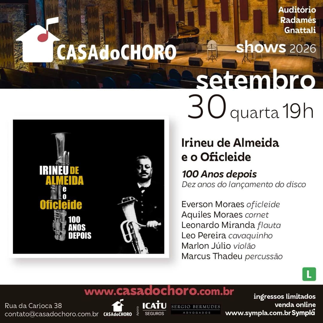 Flyer de Irineu de Almeida e o Oficleide