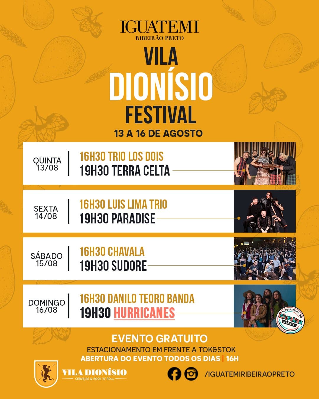 Flyer de DANILO TEORO BANDA e Hurricanes