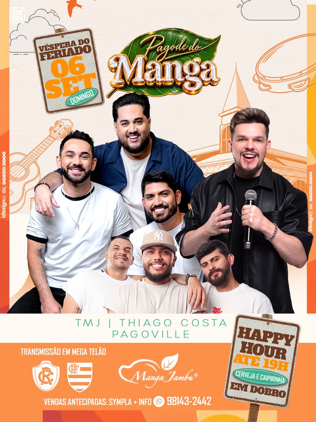 Flyer de Tamo Junto, Grupo Manga Jambu e mais 2 artistas