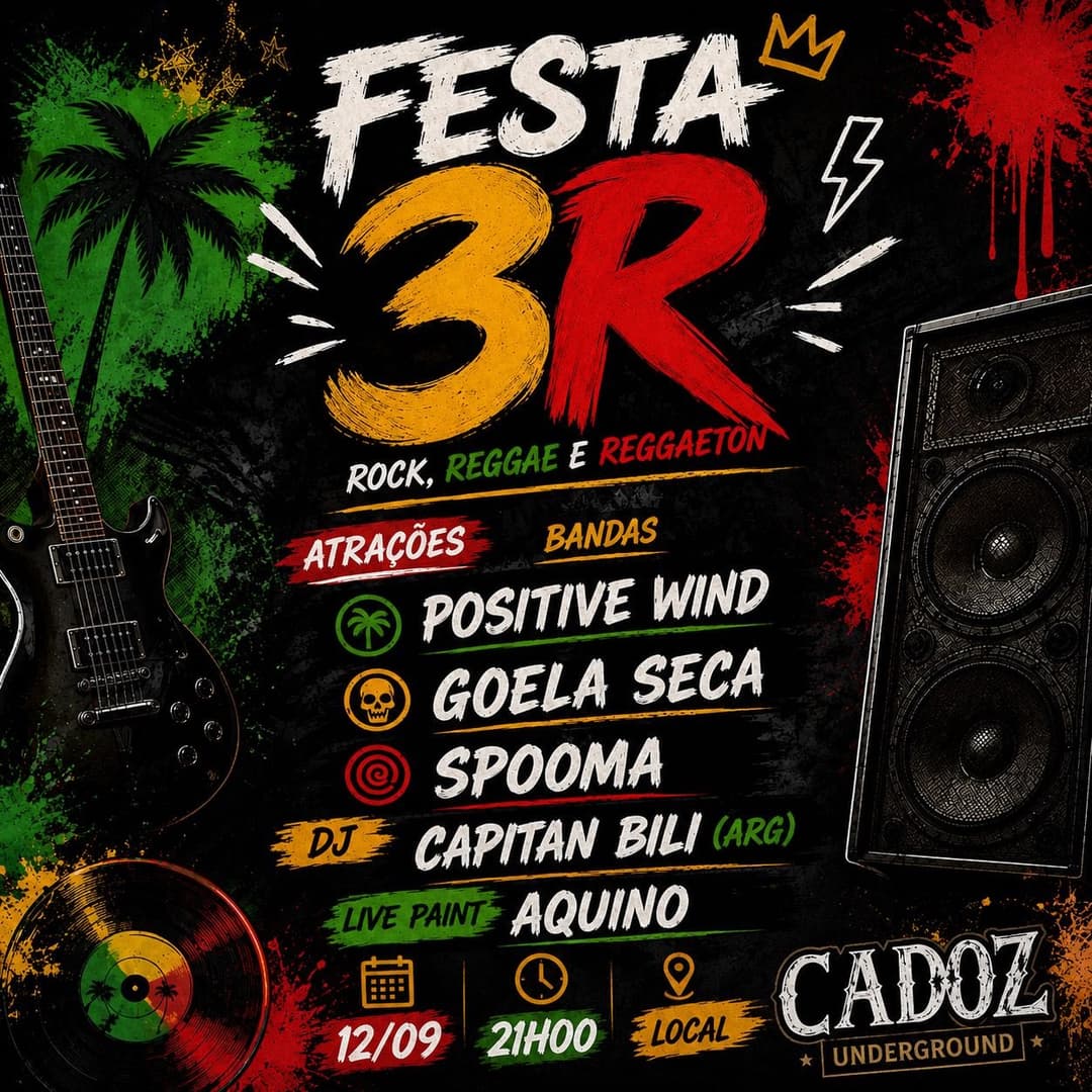 Flyer de Fabio, bandagoelaseca e positivewind