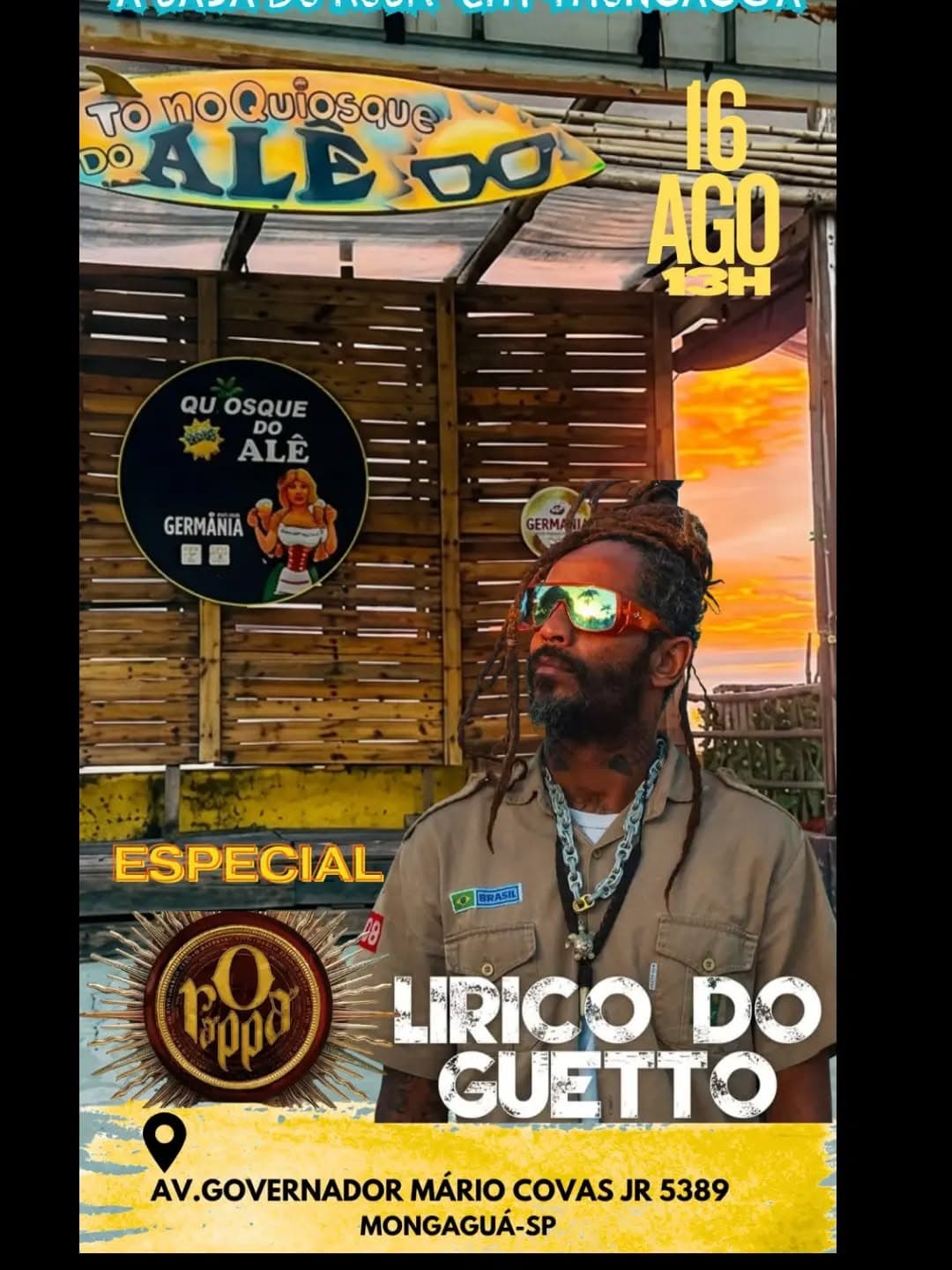 Flyer de Jimmy Mor e Lírico do Gueto