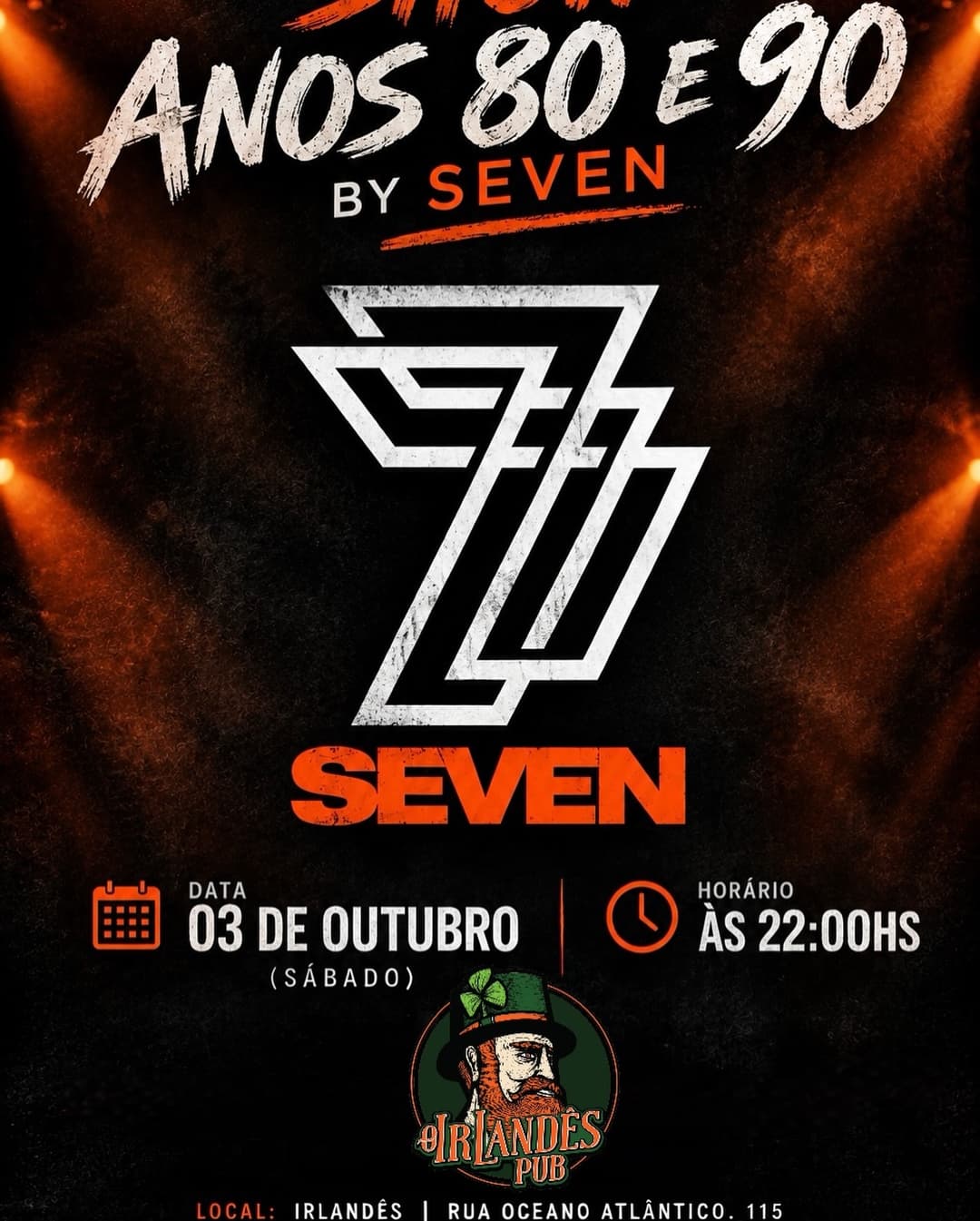 Flyer de Banda Seven e Cover Up