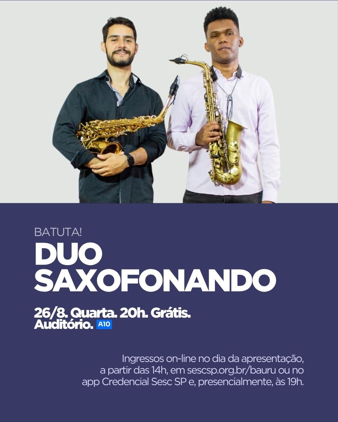 Flyer de Duo Saxofonando