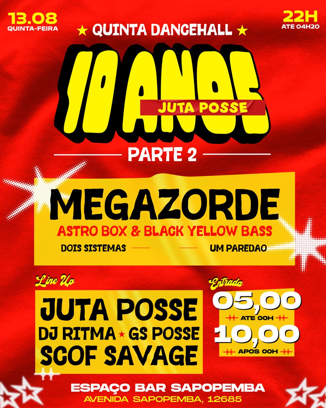 Flyer de Juta Posse e DJ Ritma