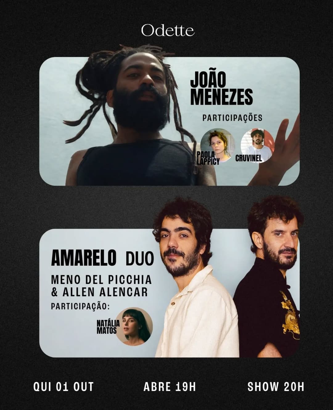 Flyer de João Menezes e Amarelo Duo