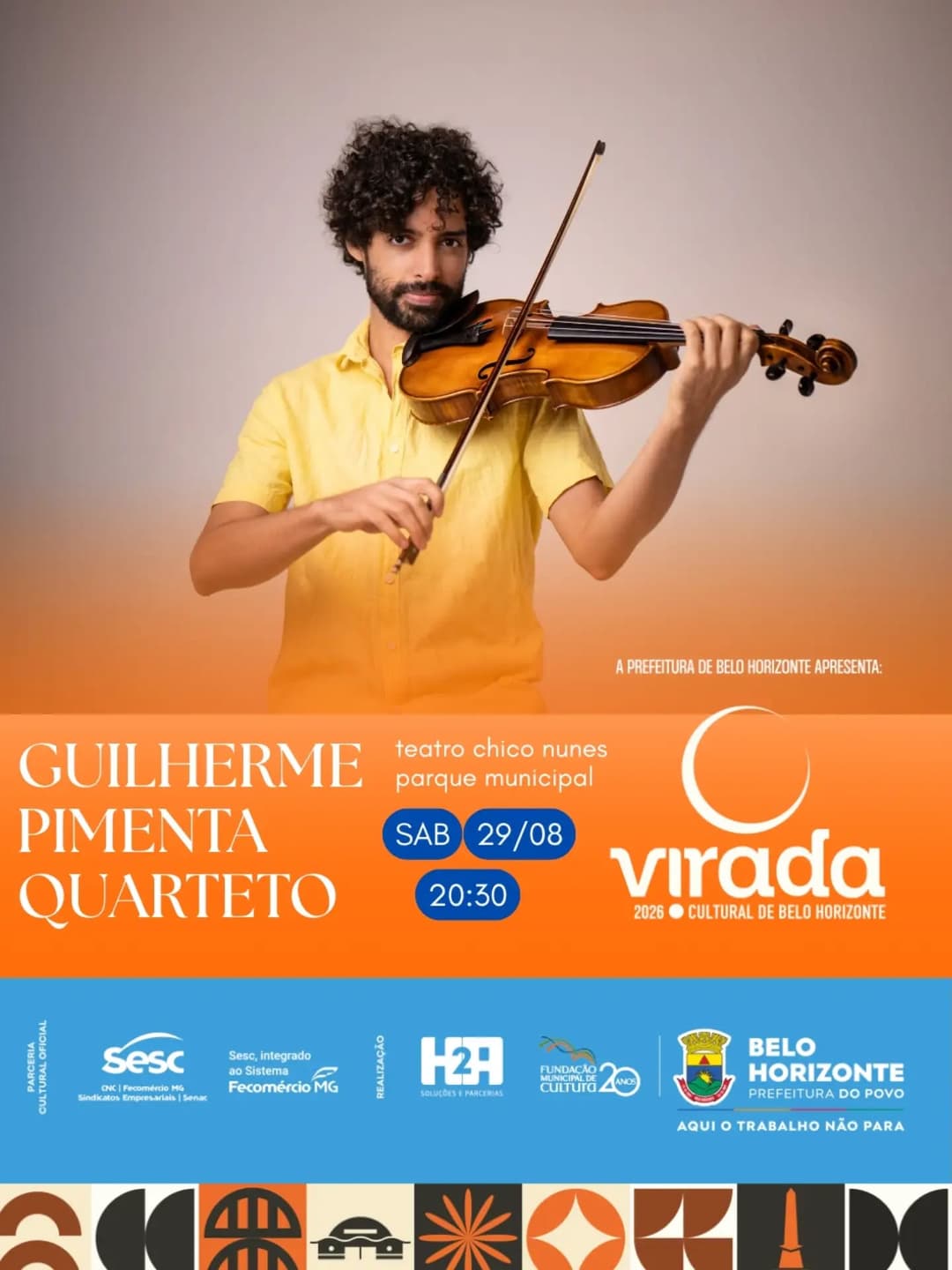 Flyer de Guilherme Pimenta, Aloizio Horta e mais 2 artistas