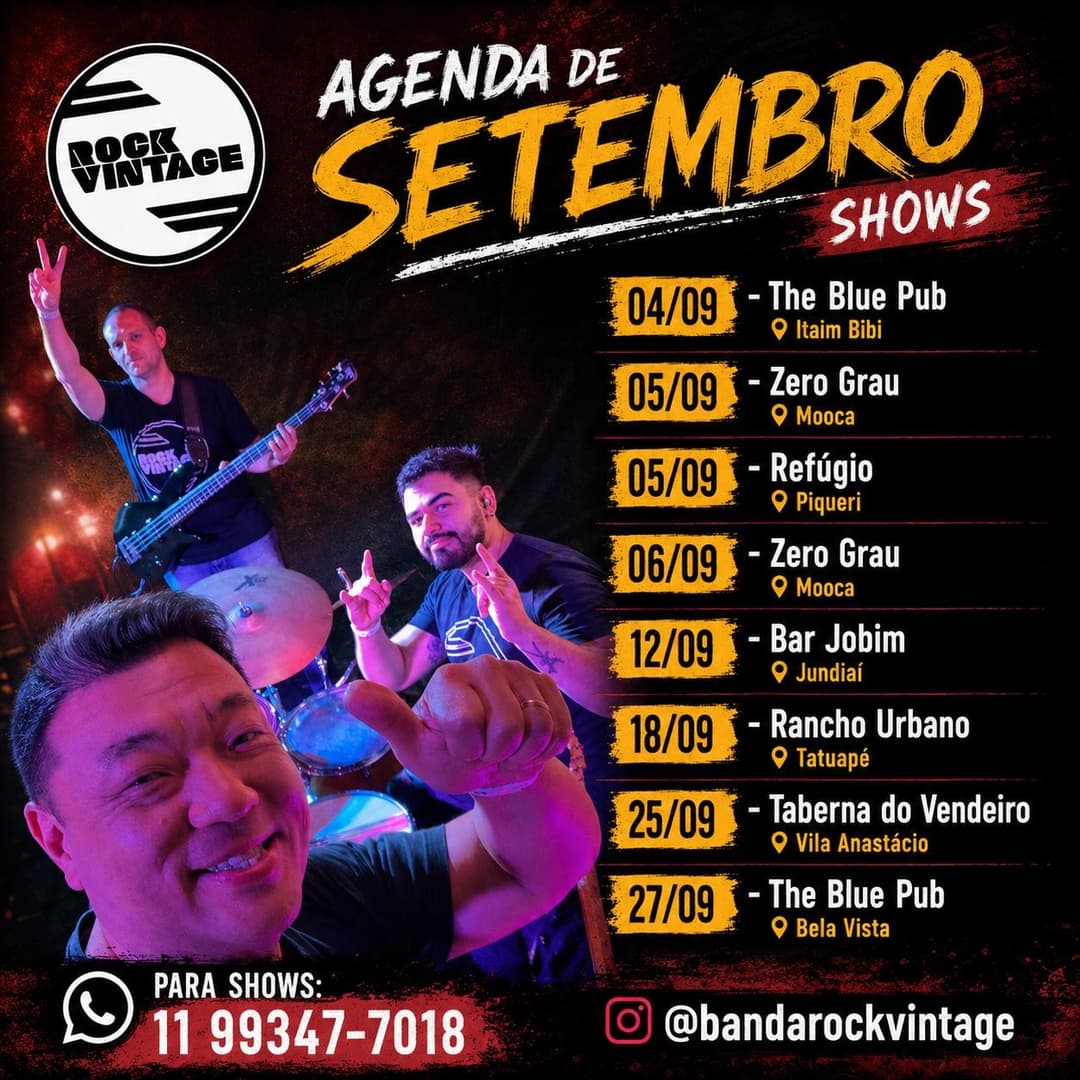 Flyer de Banda Rock Vintage