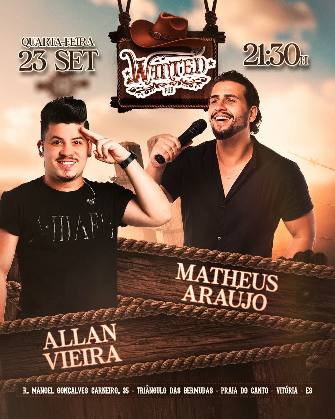 Flyer de Allan Vieira e Matheus Araújo