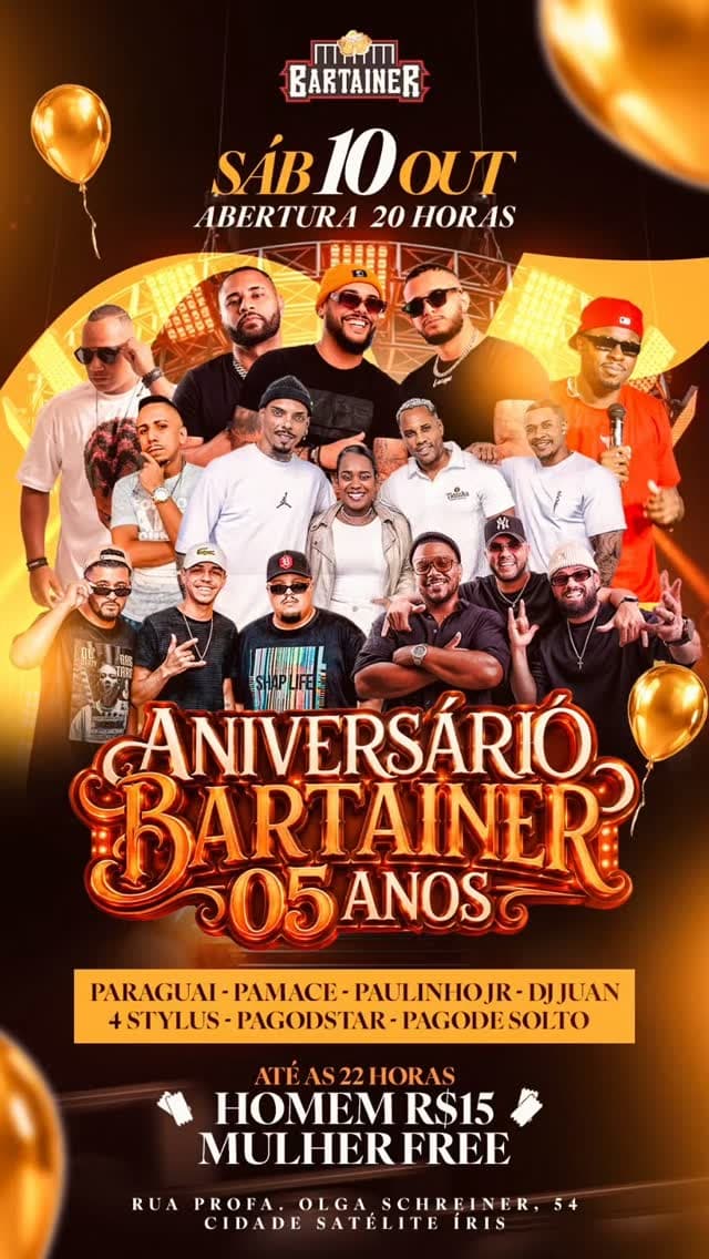 Flyer de Grupo 4Stylus, Grupo Pamacê e mais 5 artistas