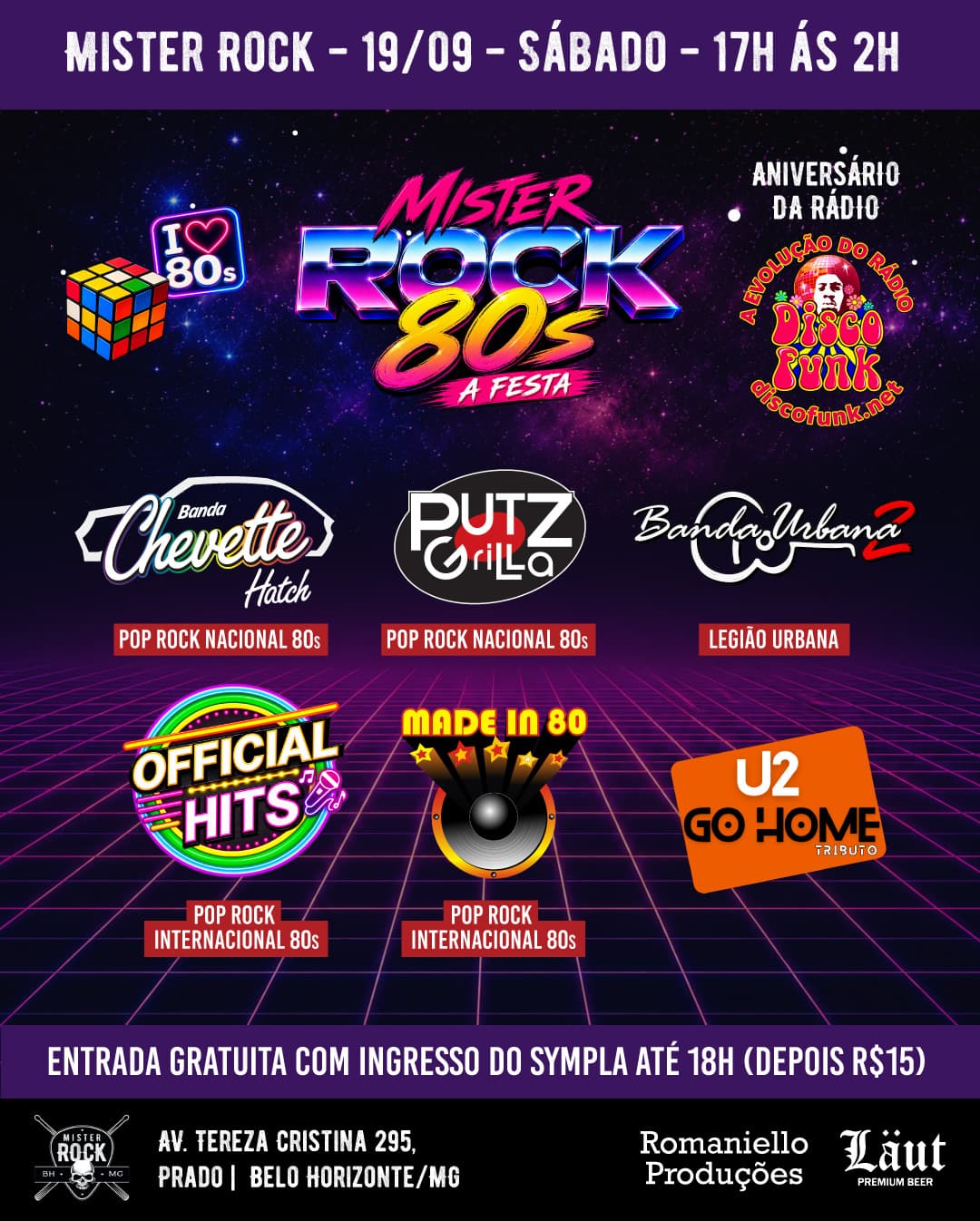 Flyer de Banda Chevette Hatch, Urbana 2 e mais 4 artistas