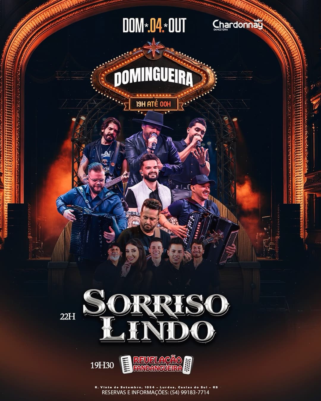 Flyer de Sorriso Lindo e Revelação Fandangueira