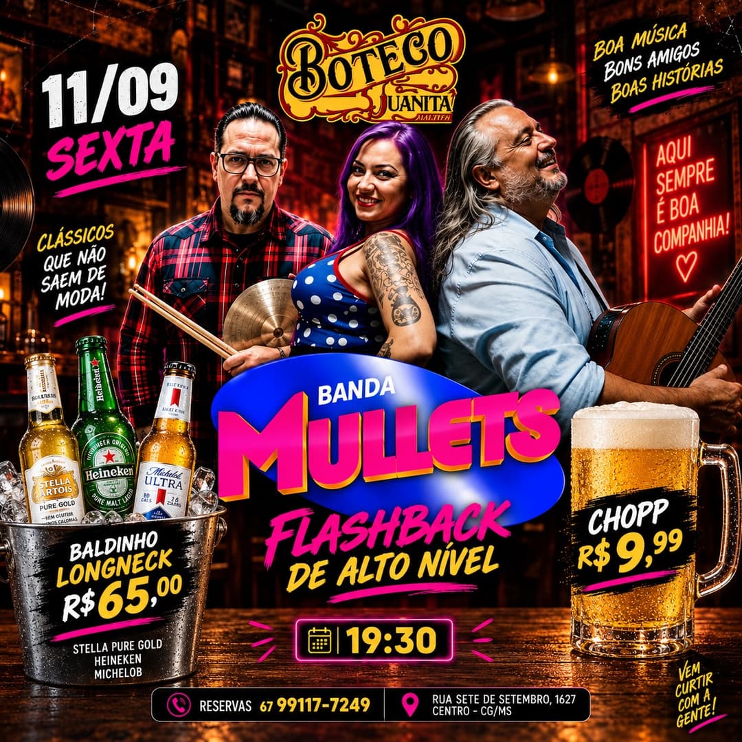 Flyer de Banda Mullets