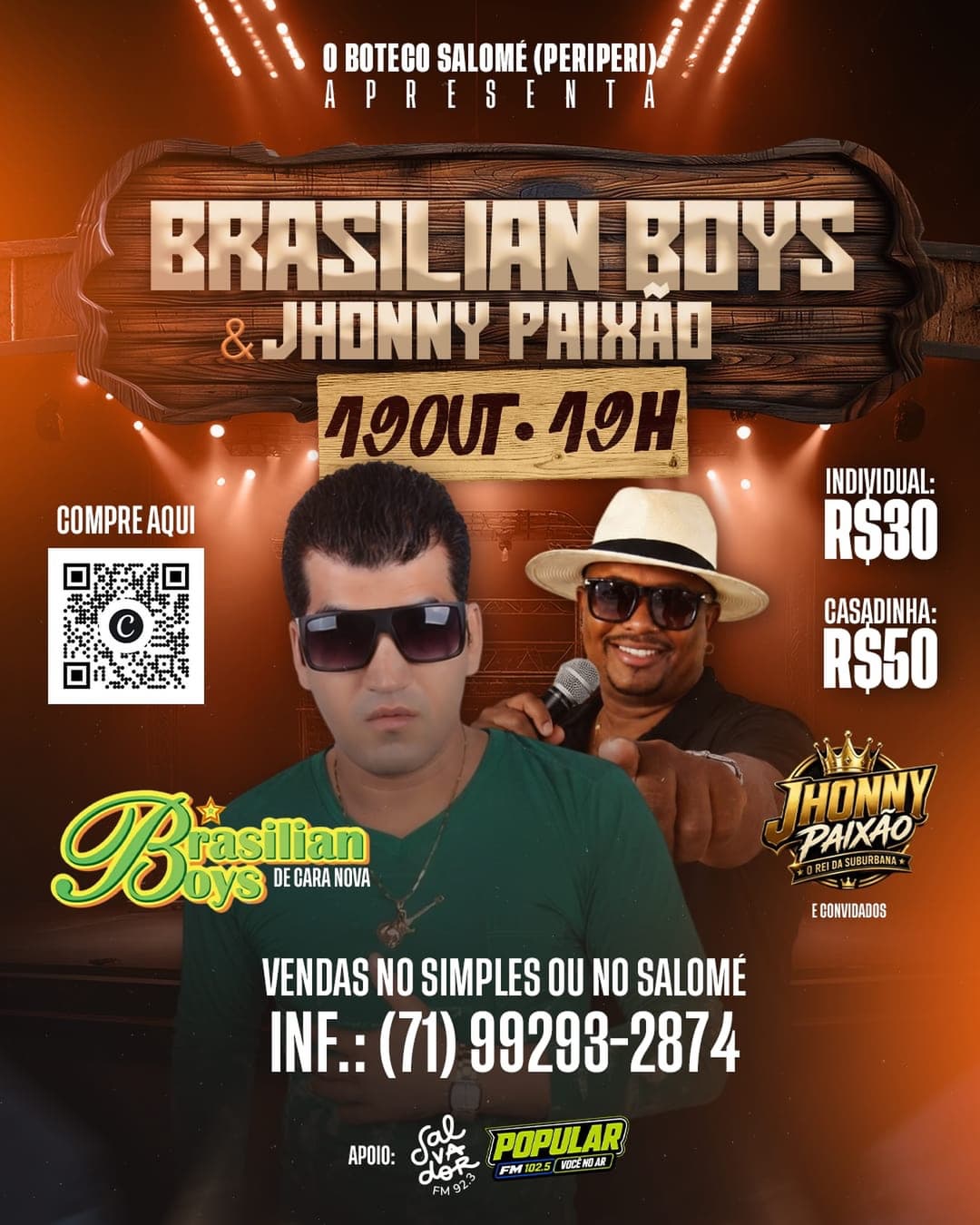 Flyer de Brazilian Boys e Jhonny Paixão