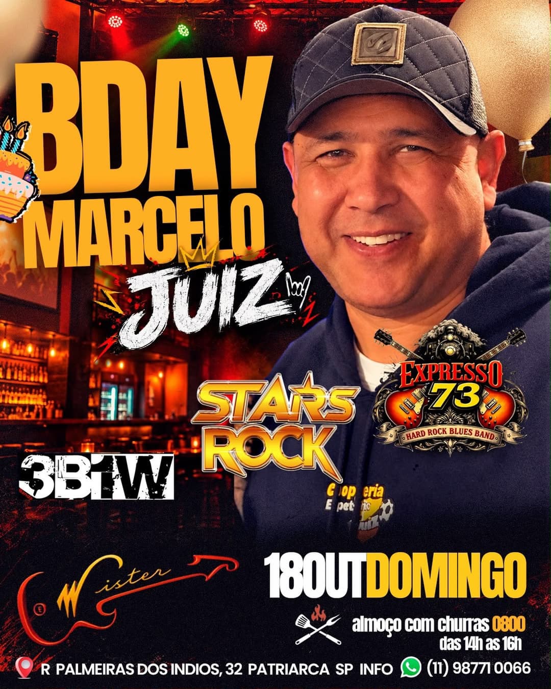 Flyer de Banda Stars Rock, Expresso 73 e 3B1W