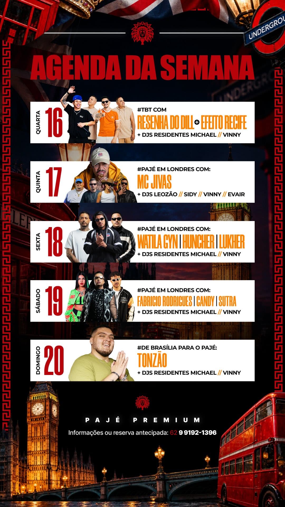 Flyer de Tonzão e DJs residentes