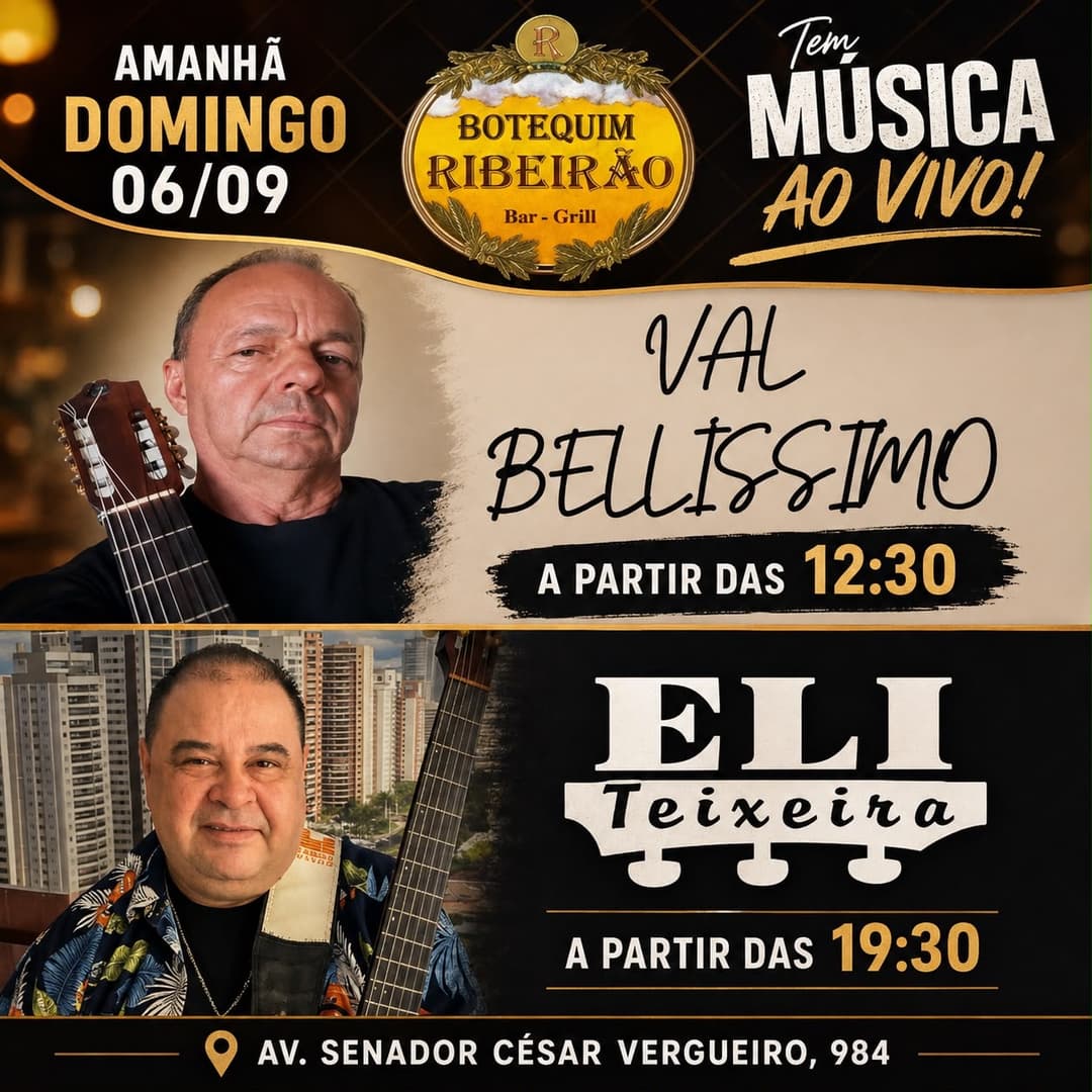Flyer de Val Bellissimo e Eli Teixeira