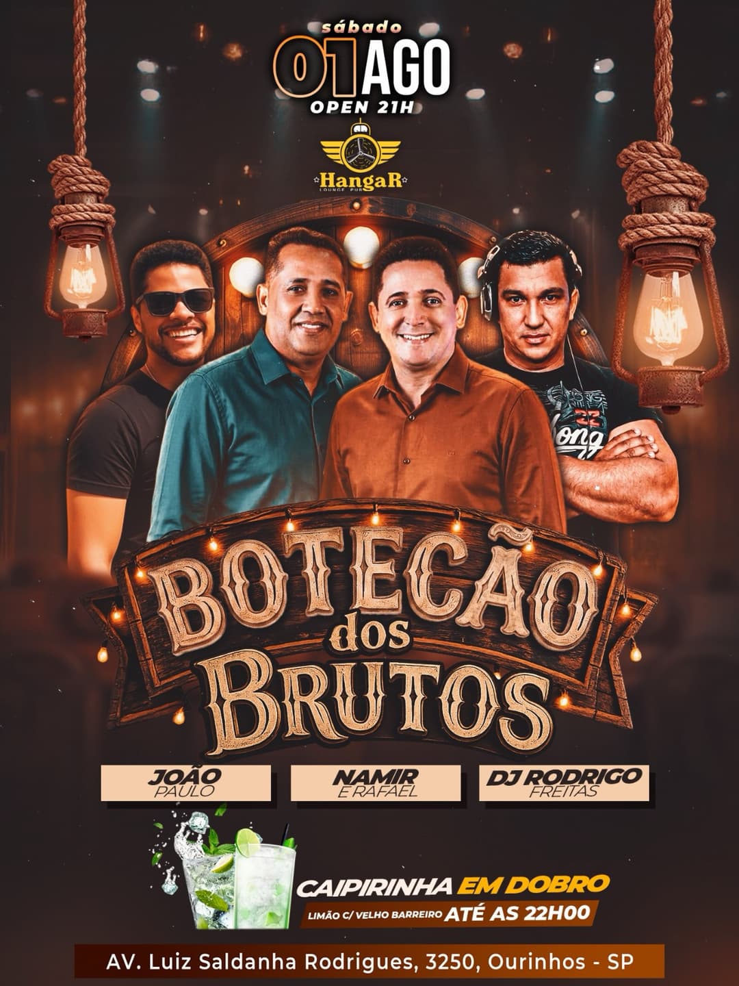 Flyer de João Paulo, Namir Rafael e Rodrigo Freitas