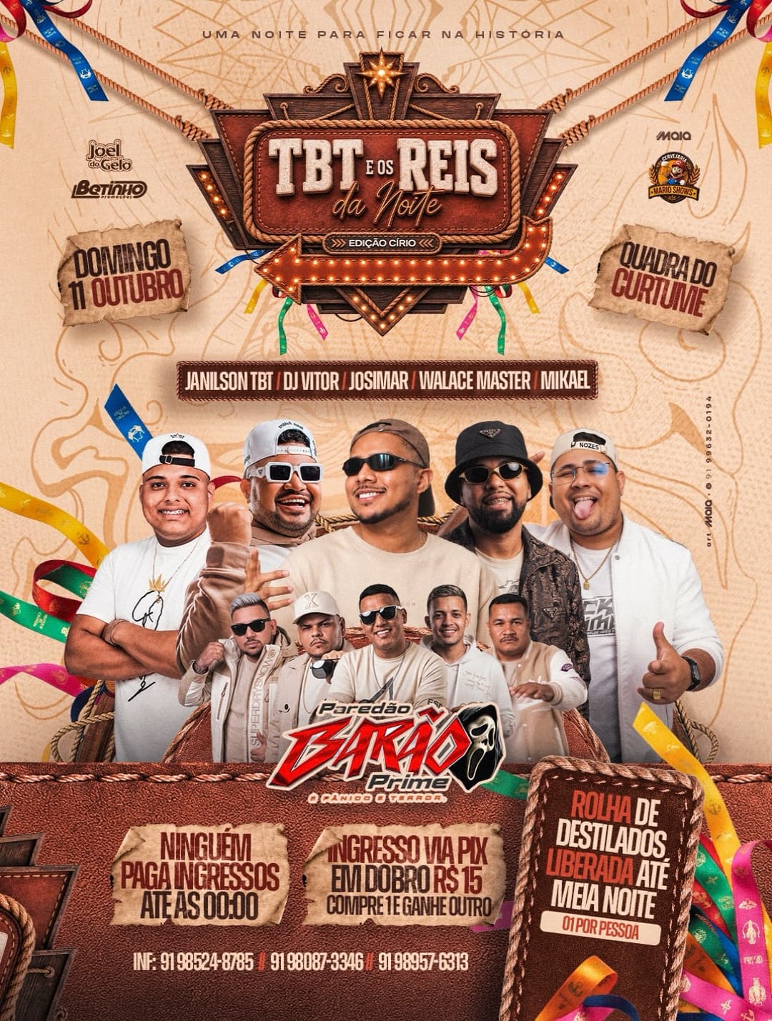 Flyer de Janilson Santos, Grupo TBT e Os Reis da Noite