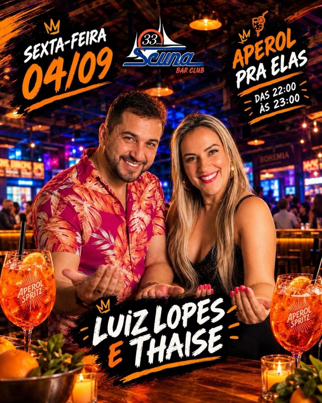 Flyer de Luiz Lopes e Thaise